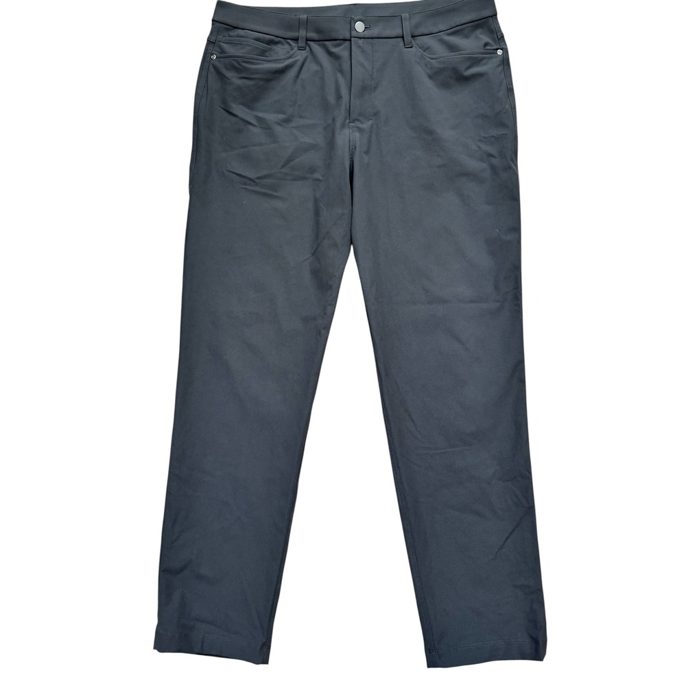 Mens Lululemon Performance 5-Pocket Stretch Pants Dark Gray Straight Leg 38x31